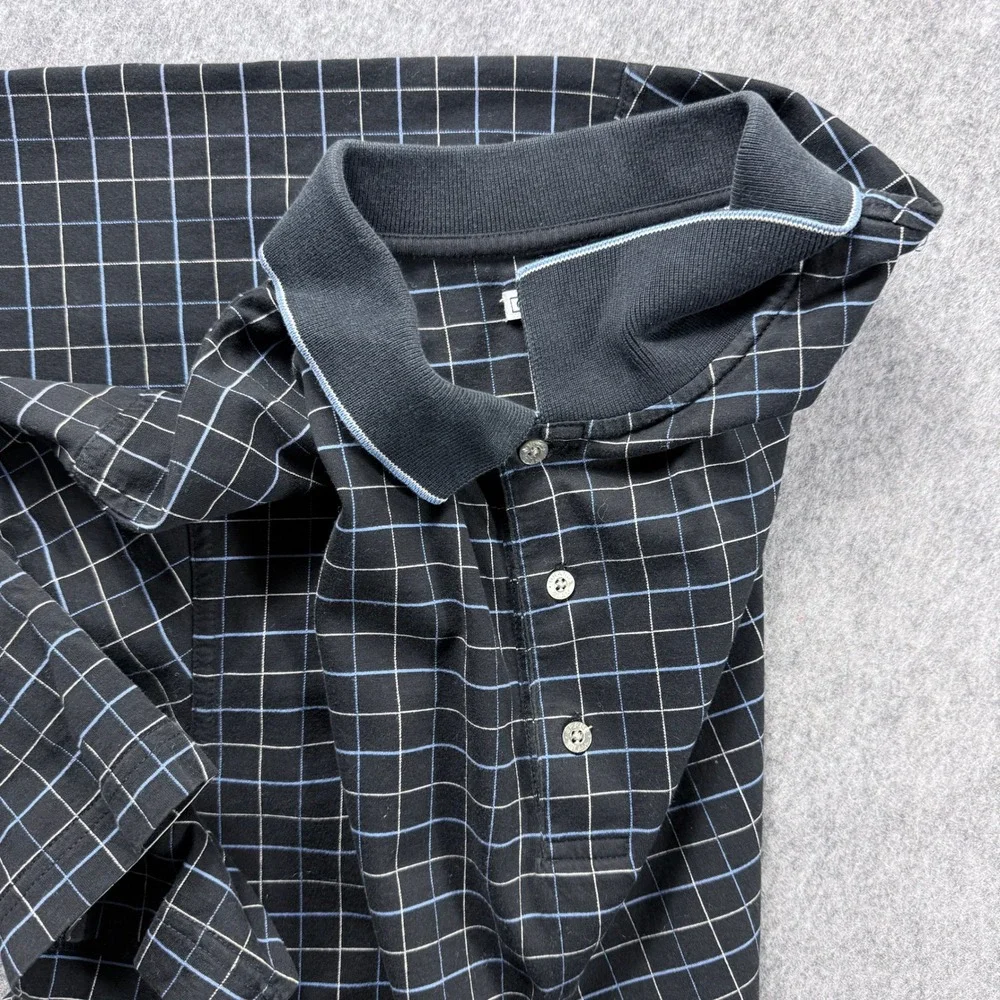 Grand Slam Polo Shirt Men XXL Performance Black Windowpane Check Golf Preppy VTG